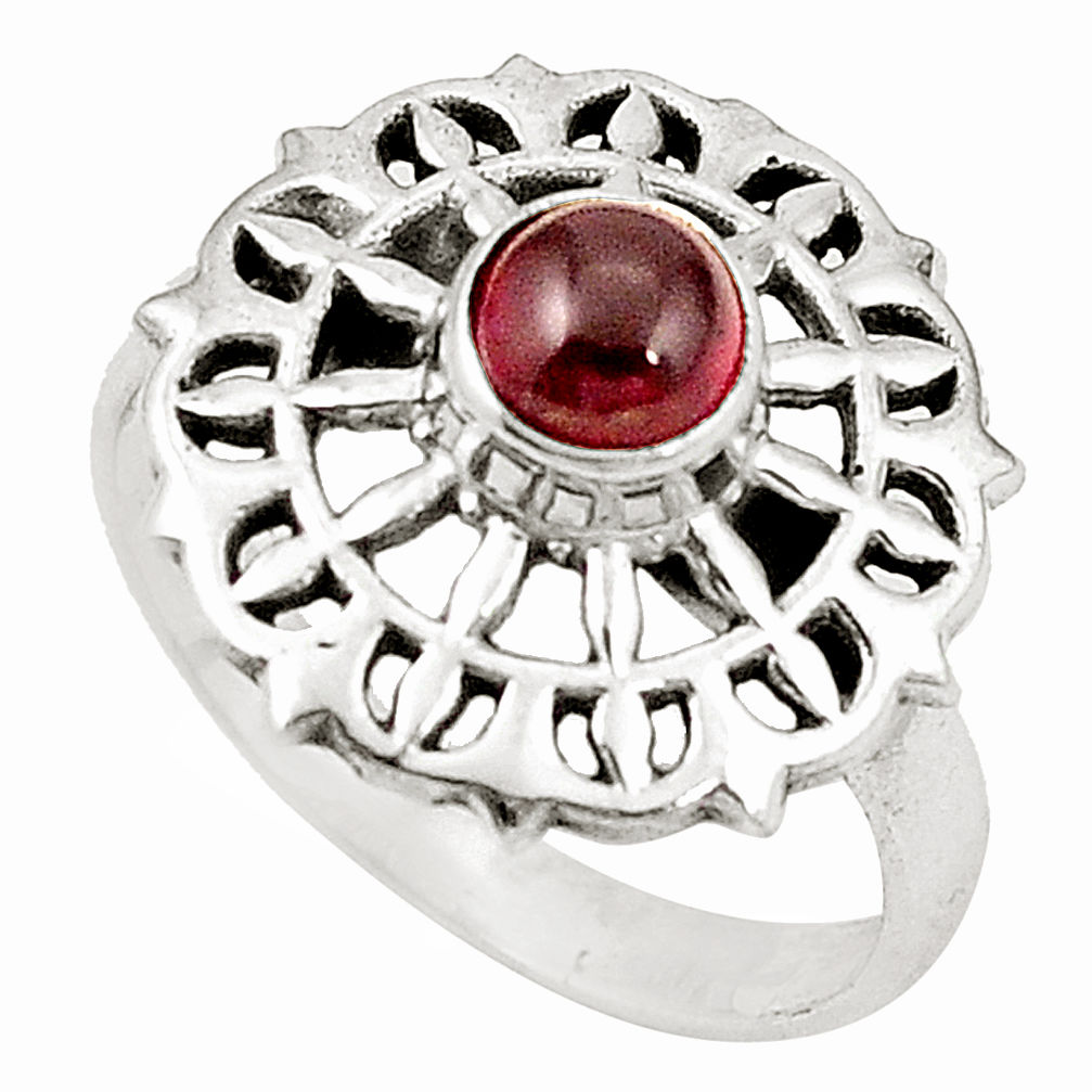 Natural red garnet 925 sterling silver ring jewelry size 8 d26009
