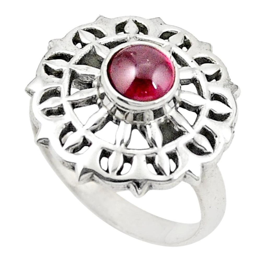 Natural red garnet 925 sterling silver ring jewelry size 7.5 d26035