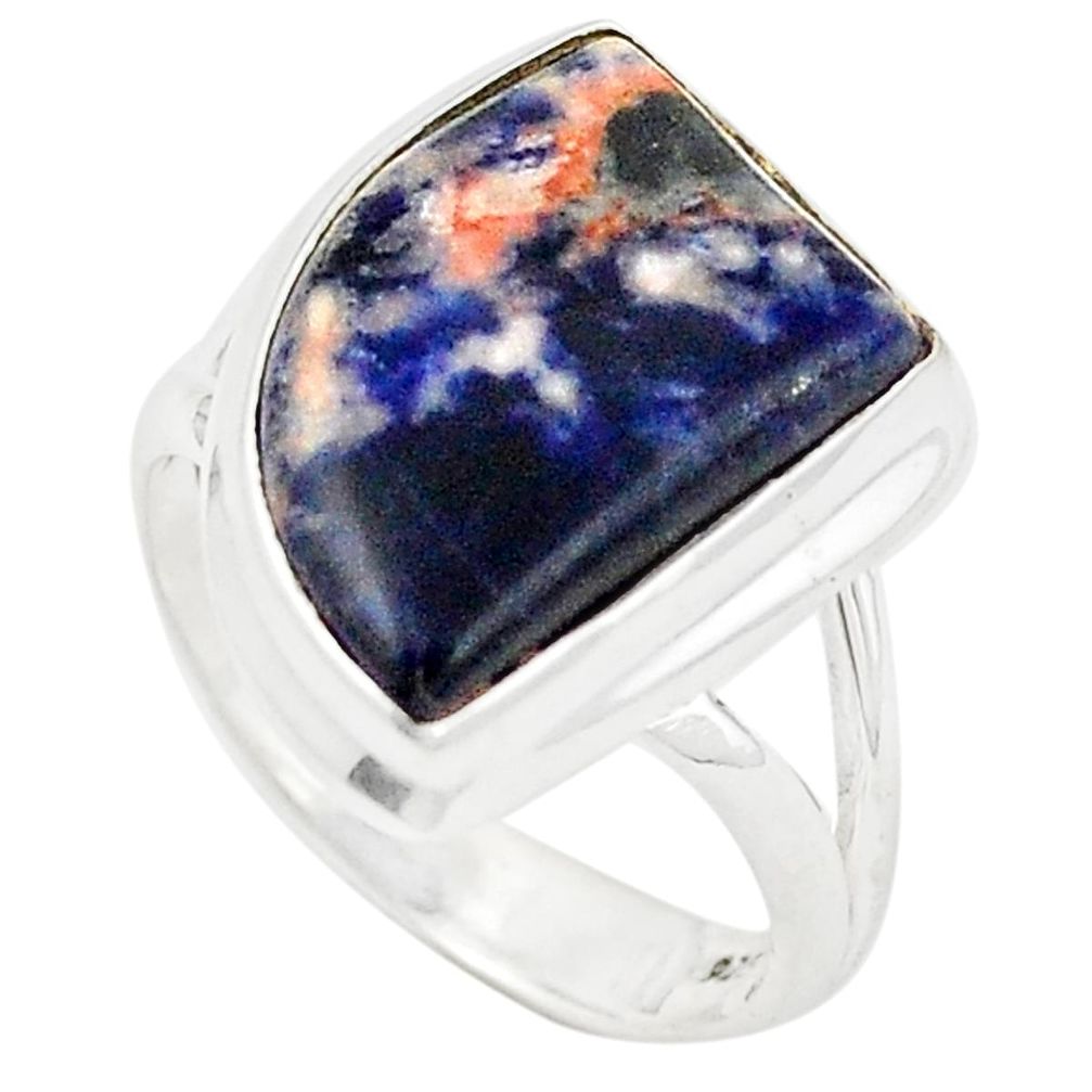 Natural orange sodalite 925 sterling silver ring jewelry size 6.5 d26250