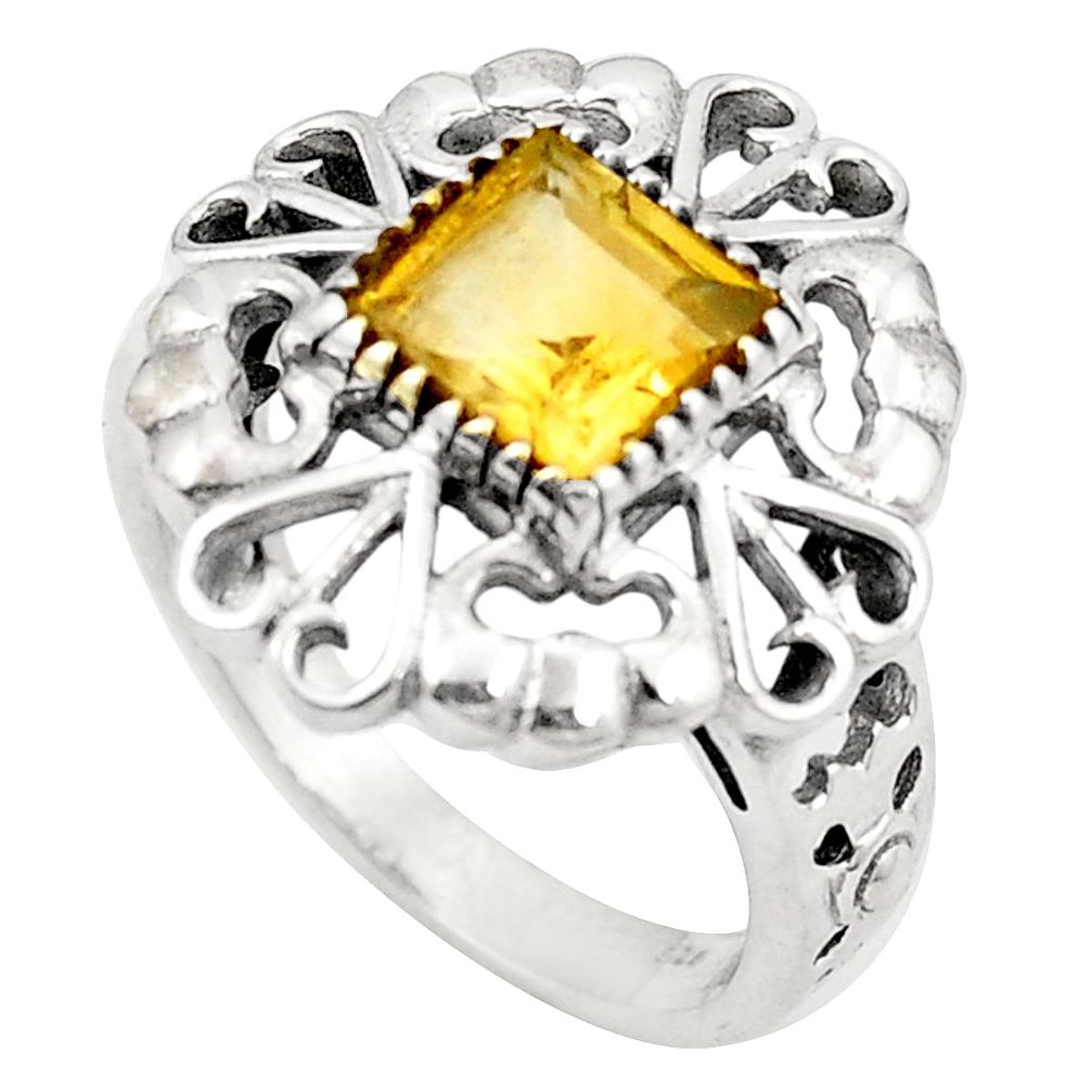 925 sterling silver natural yellow citrine ring jewelry size 8 d26365
