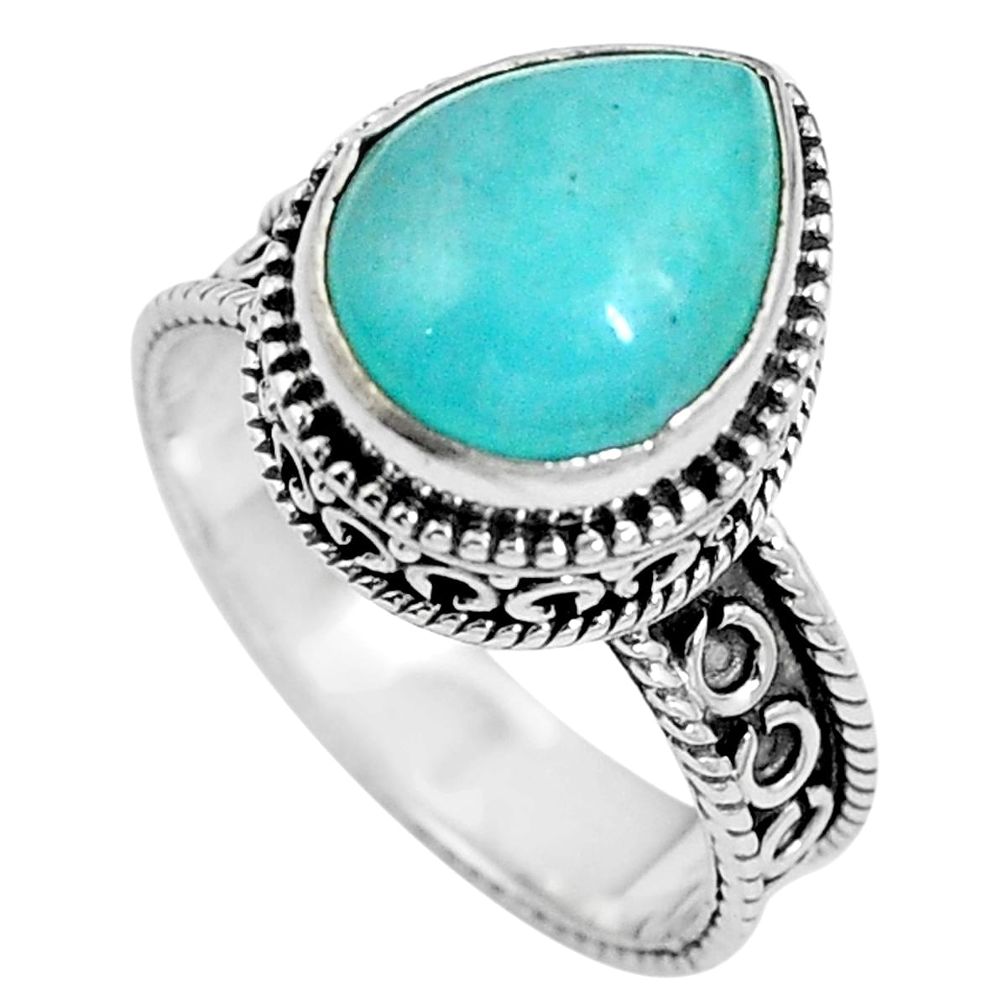Natural blue aquamarine 925 sterling silver ring jewelry size 8 d26553