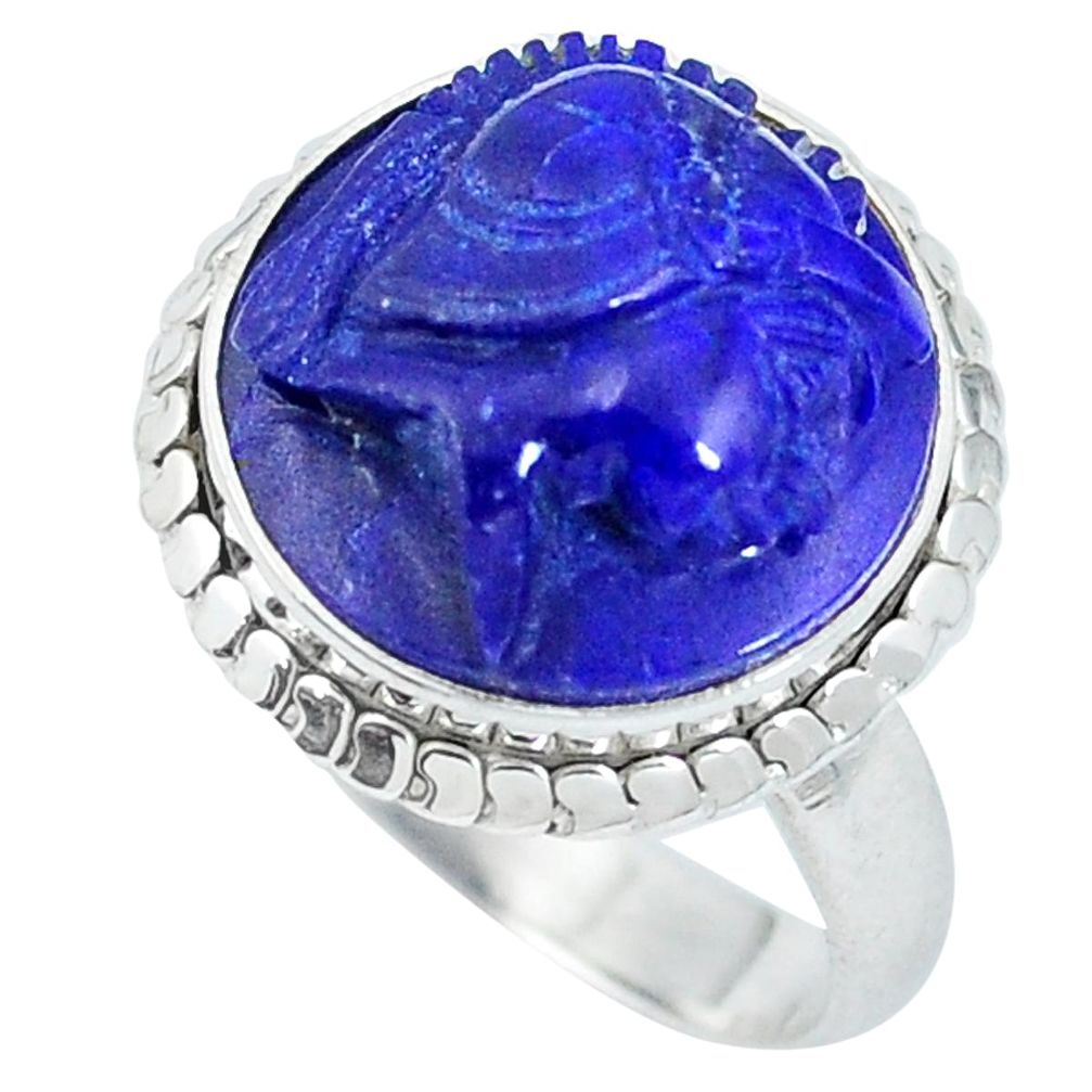 925 sterling silver natural blue lapis lazuli flower ring jewelry size 8 d27189