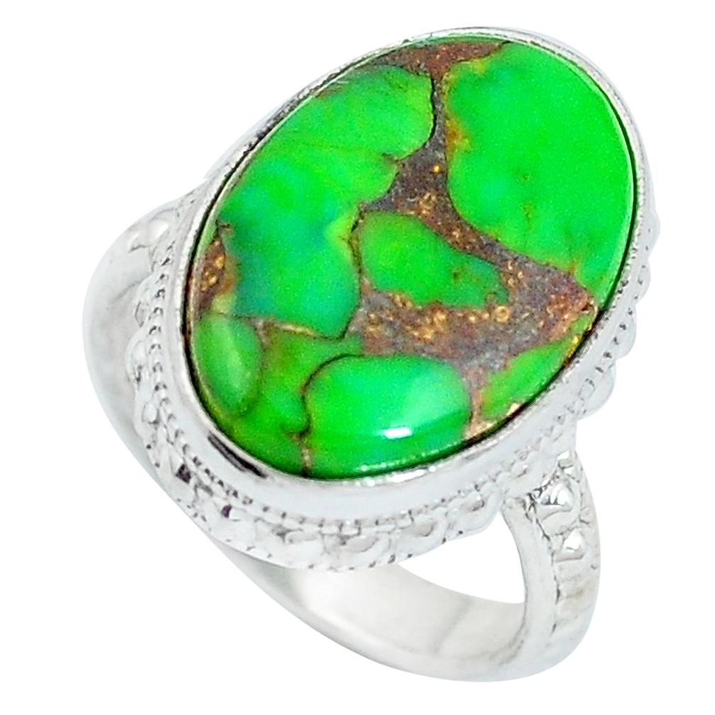 Green copper turquoise 925 sterling silver ring jewelry size 5 d27193