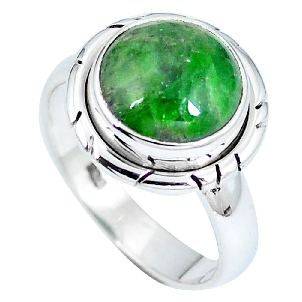 Natural green chrome diopside 925 sterling silver ring size 6.5 d27201