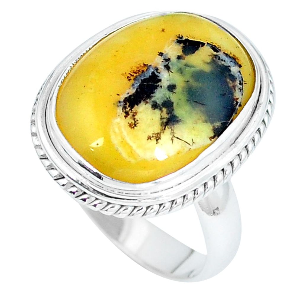 Natural yellow opal 925 sterling silver ring jewelry size 8 d27208