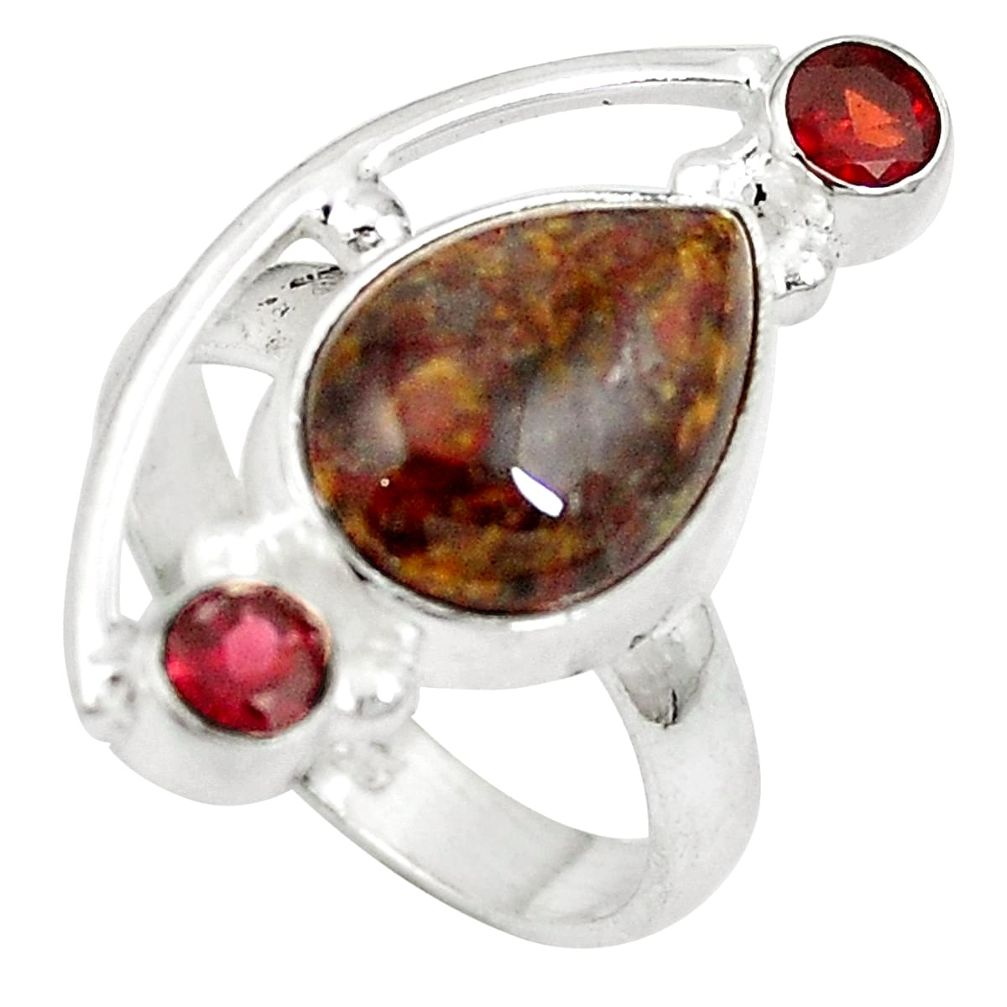 Cacoxenite super seven (melody stone) pietersite 925 silver ring size 7 d27243