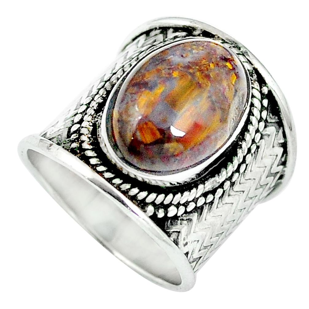 925 silver natural brown pietersite (african) ring jewelry size 6 d27268
