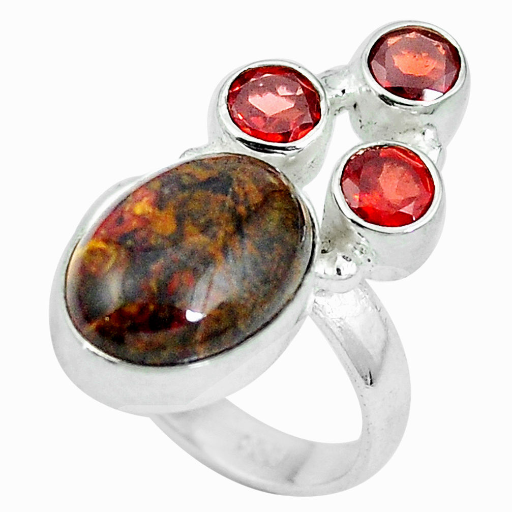 Natural black pietersite (african) 925 silver ring size 6.5 d27272