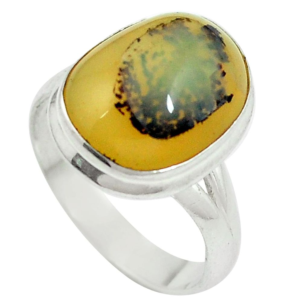 Natural yellow opal 925 sterling silver ring jewelry size 8.5 d27356