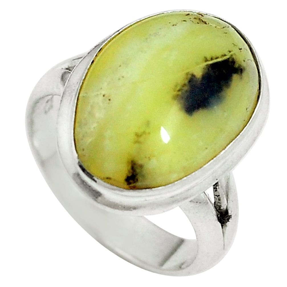 Natural yellow opal 925 sterling silver ring jewelry size 7 d27358