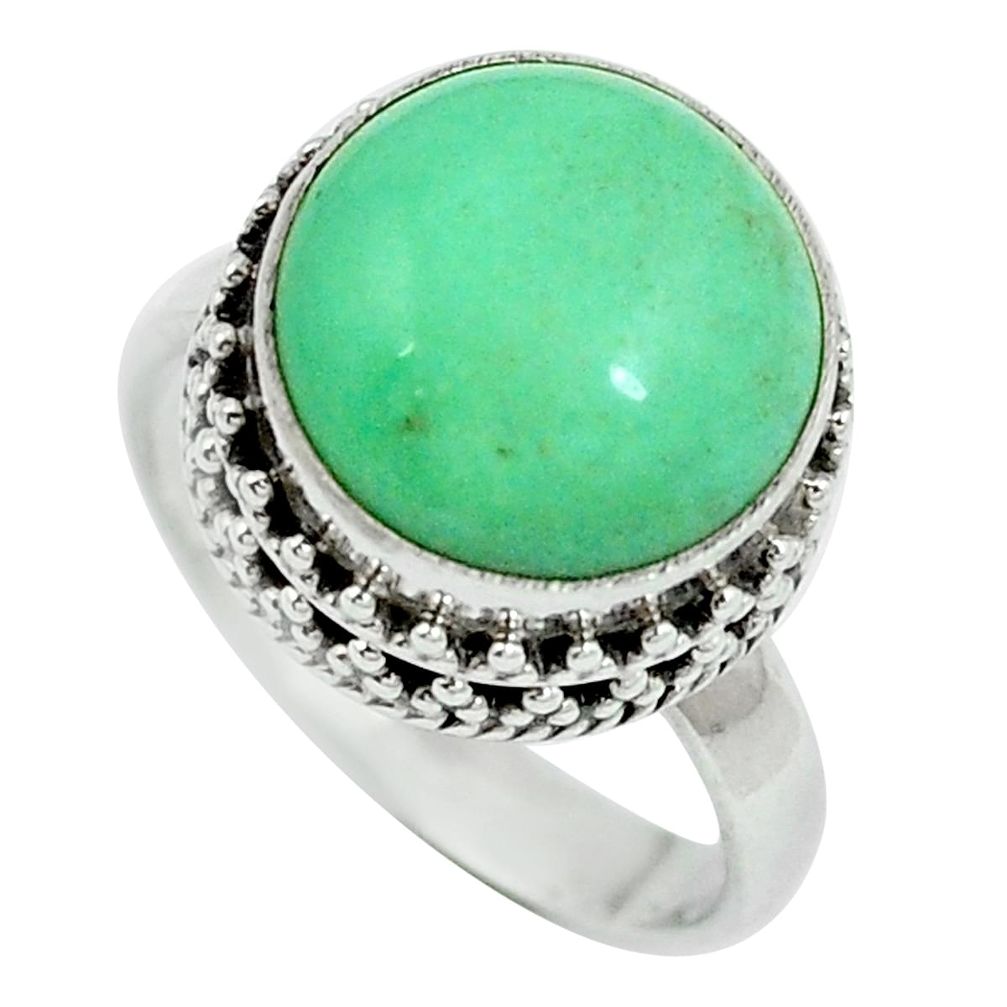 Natural green variscite 925 sterling silver ring jewelry size 7 d27494