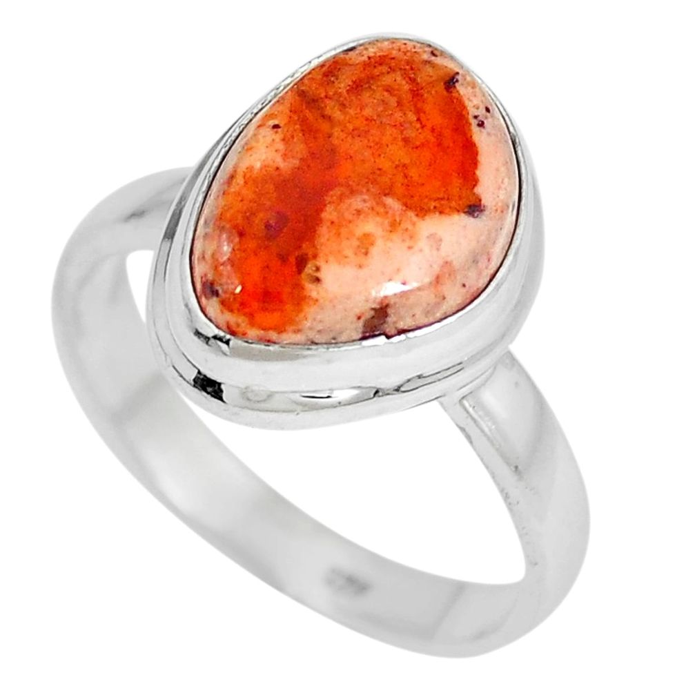 Natural multi color mexican fire opal 925 silver ring jewelry size 8 d28039