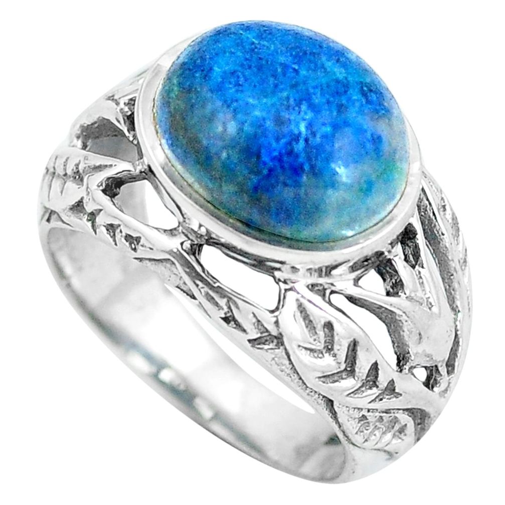 Natural blue shattuckite 925 sterling silver ring jewelry size 6 d28863