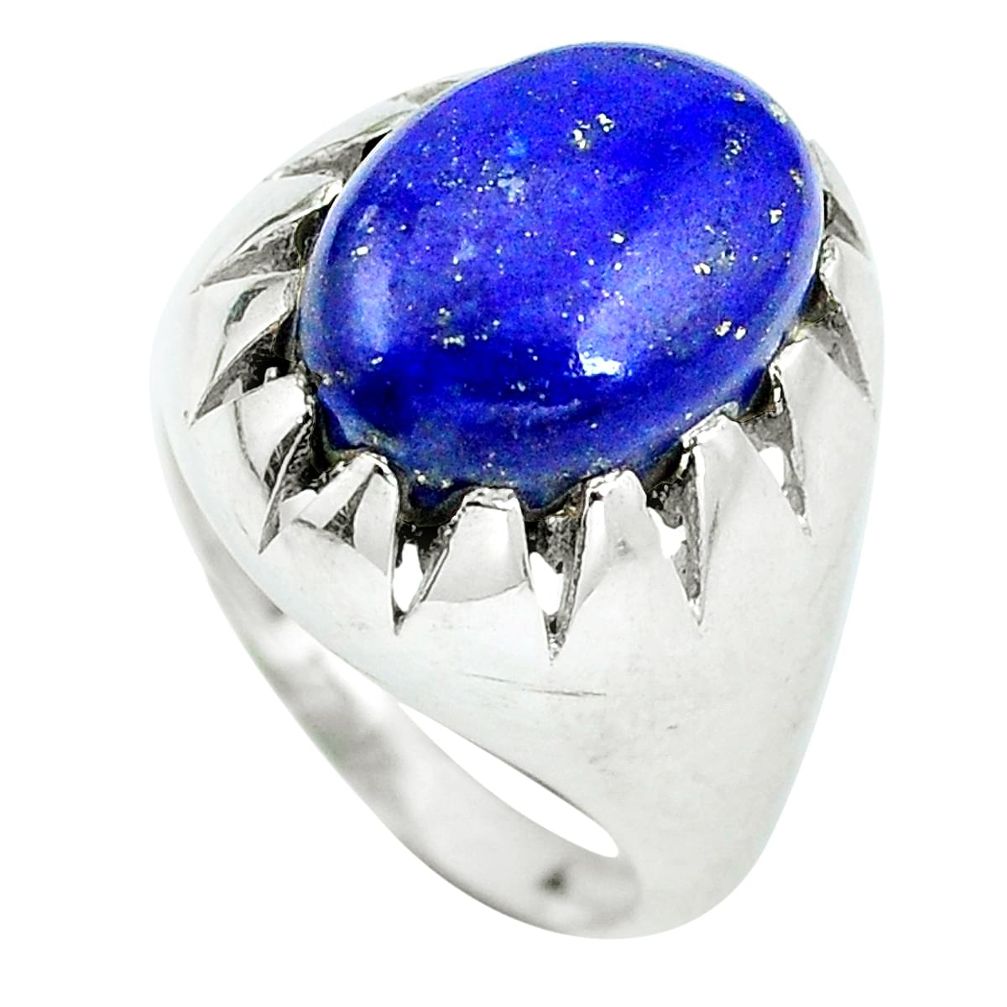Natural blue lapis lazuli 925 sterling silver ring jewelry size 6 d28873