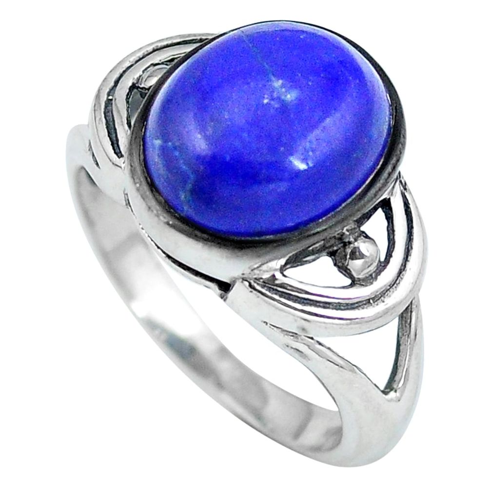 Natural blue lapis lazuli 925 sterling silver ring jewelry size 7 d28896