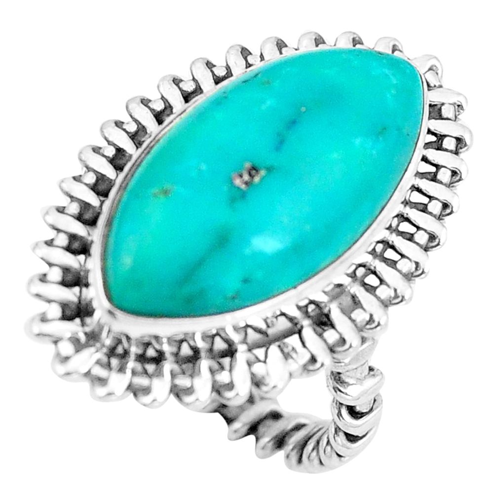 Natural green arizona mohave turquoise 925 silver ring size 5 d28903