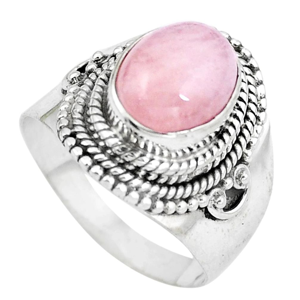 Natural pink morganite 925 sterling silver ring jewelry size 7 d29021