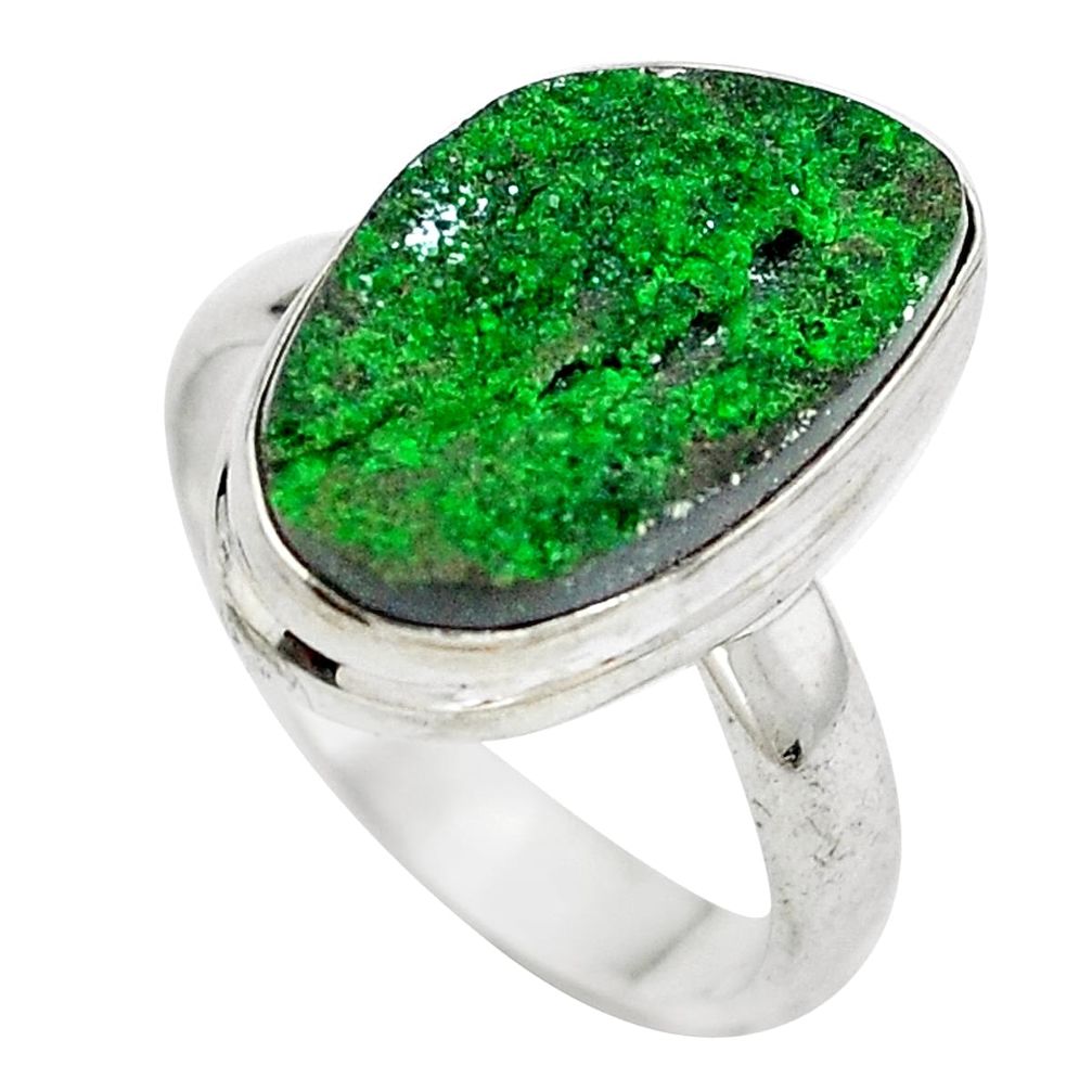 925 sterling silver natural green grass garnet ring jewelry size 7 d29164