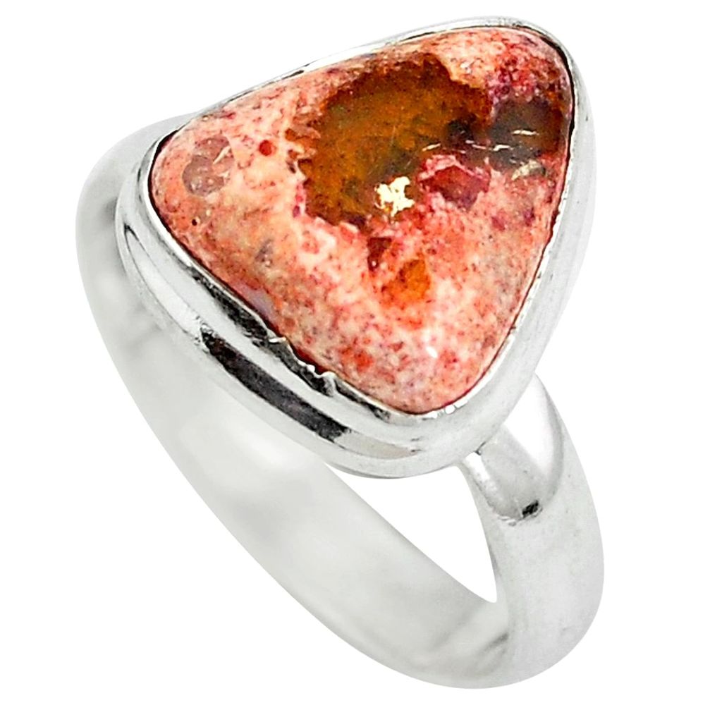 Natural multi color mexican fire opal 925 silver ring jewelry size 7 d29169