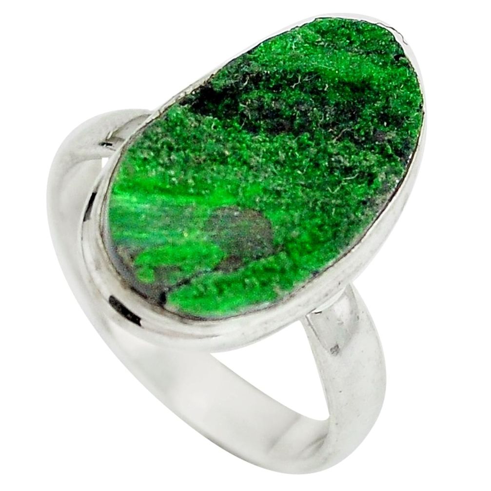 Natural green grass garnet 925 sterling silver ring size 8 d29180