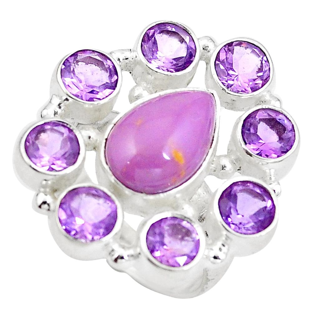 925 silver natural purple phosphosiderite (hope stone) ring size 7 d29219