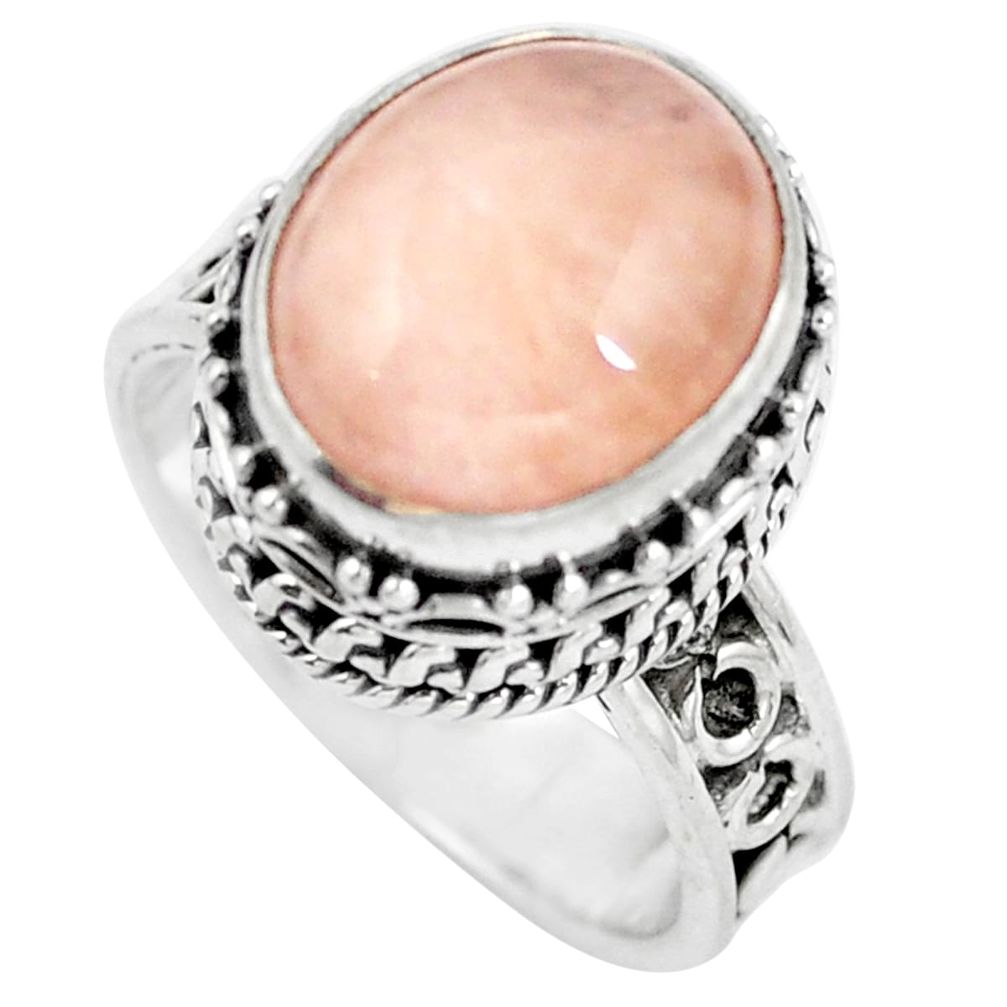 Natural orange morganite 925 sterling silver ring jewelry size 7 d29246