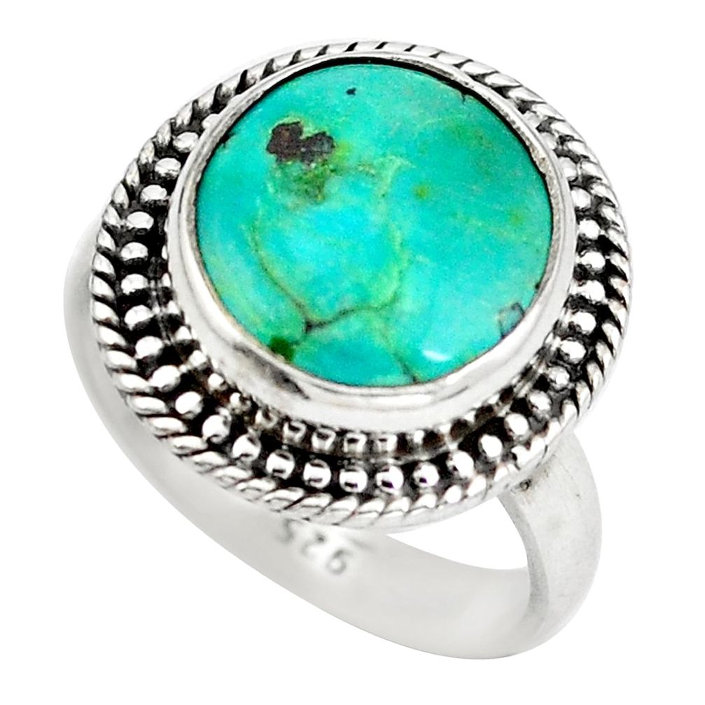 925 sterling silver natural green turquoise tibetan ring jewelry size 7 d29358