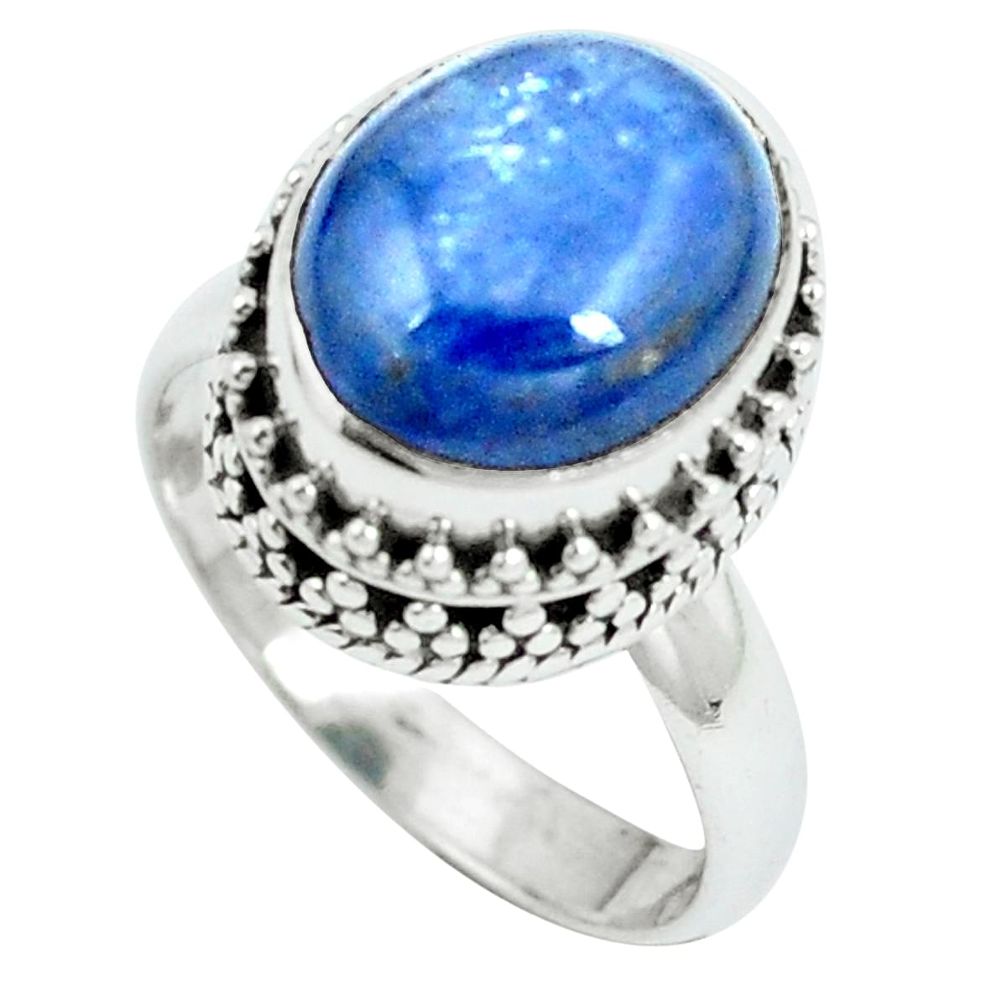 Natural blue kyanite 925 sterling silver ring jewelry size 7 d30492