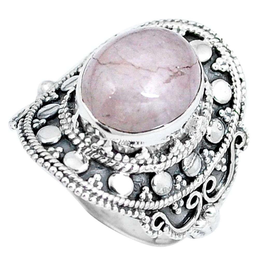 Natural pink morganite 925 sterling silver ring jewelry size 6.5 d30493