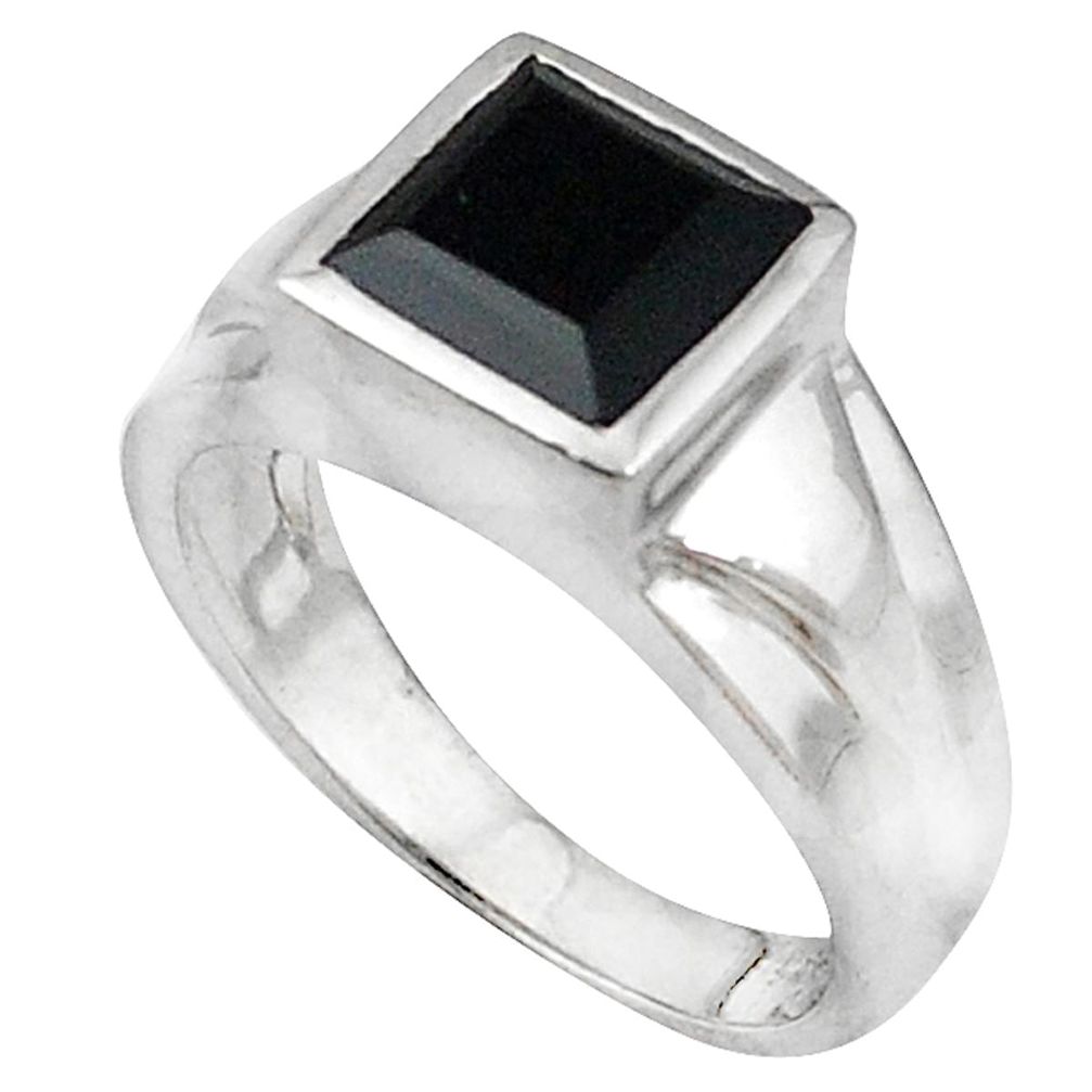 925 sterling silver natural black onyx ring jewelry size 9 d5584