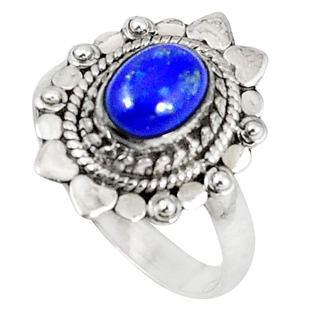  lapis lazuli oval ring jewelry size 7.5 d5939