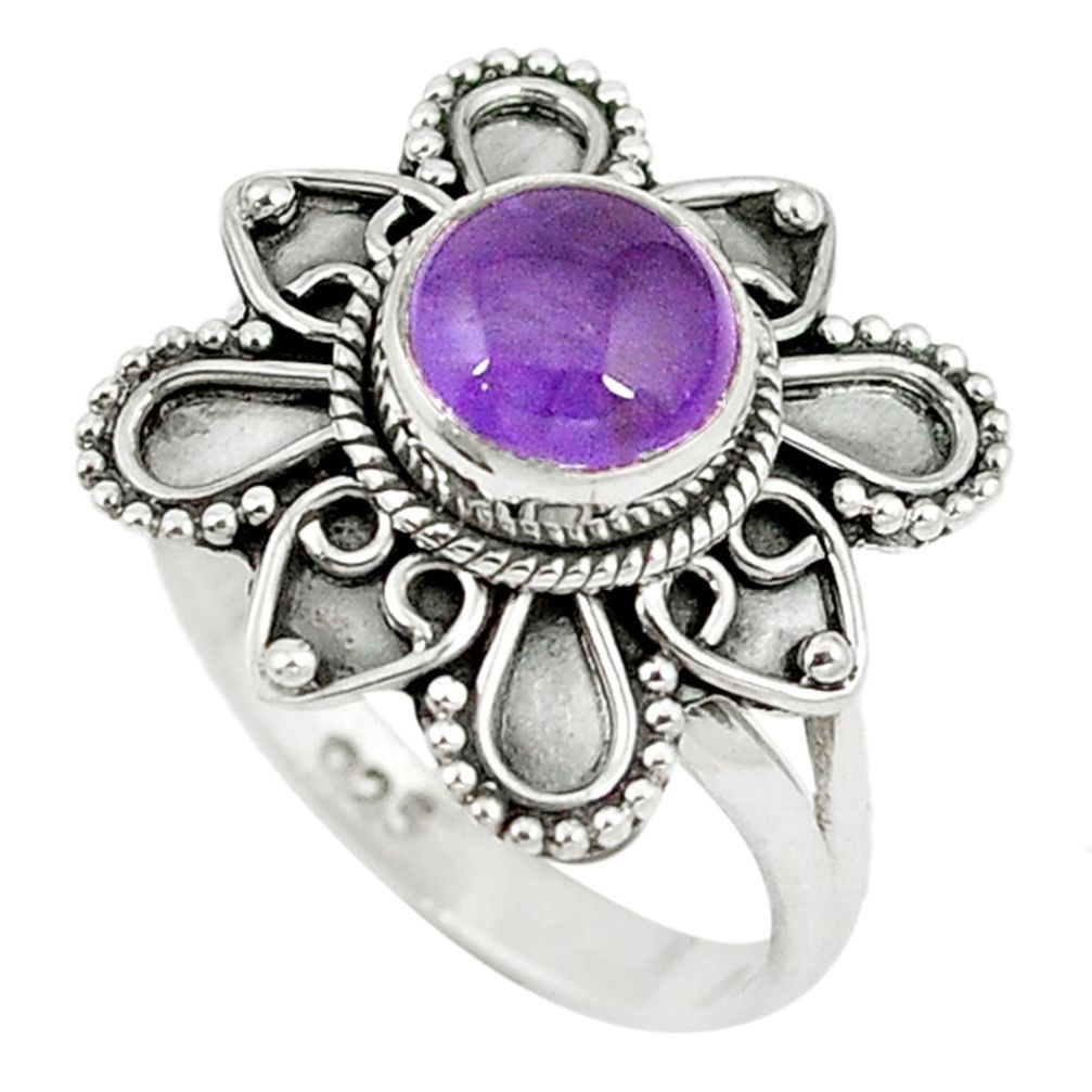 le amethyst round ring jewelry size 7 d8671