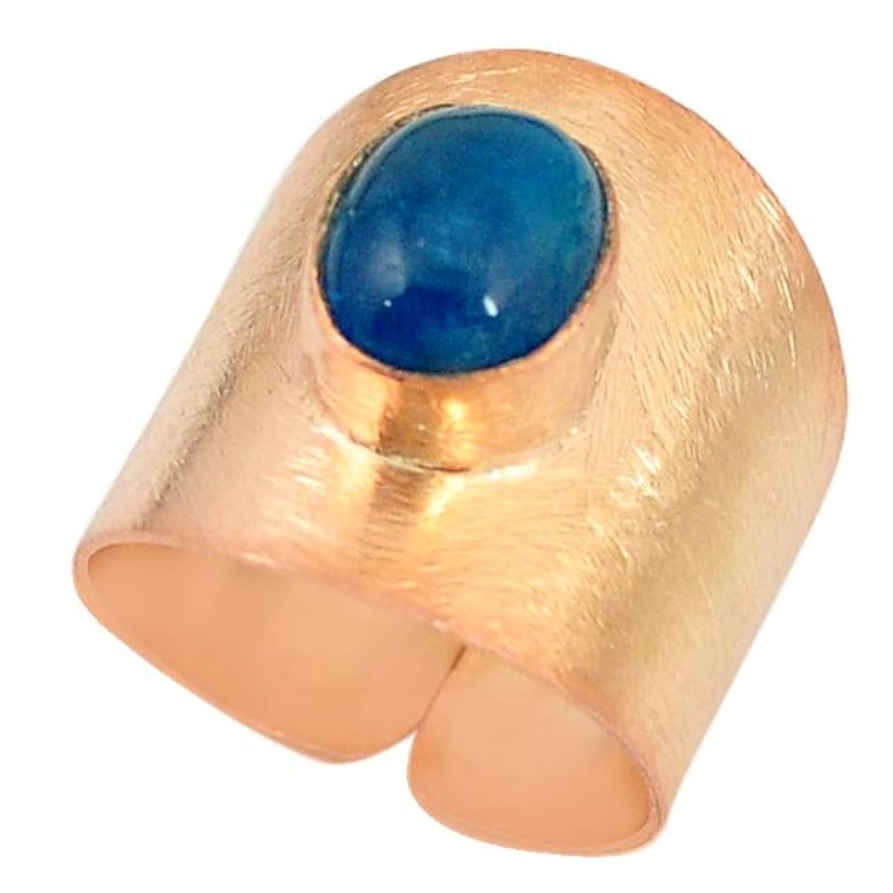 Natural apatite rose 14K gold over brass handmadeadjustable ring size 8 f2789