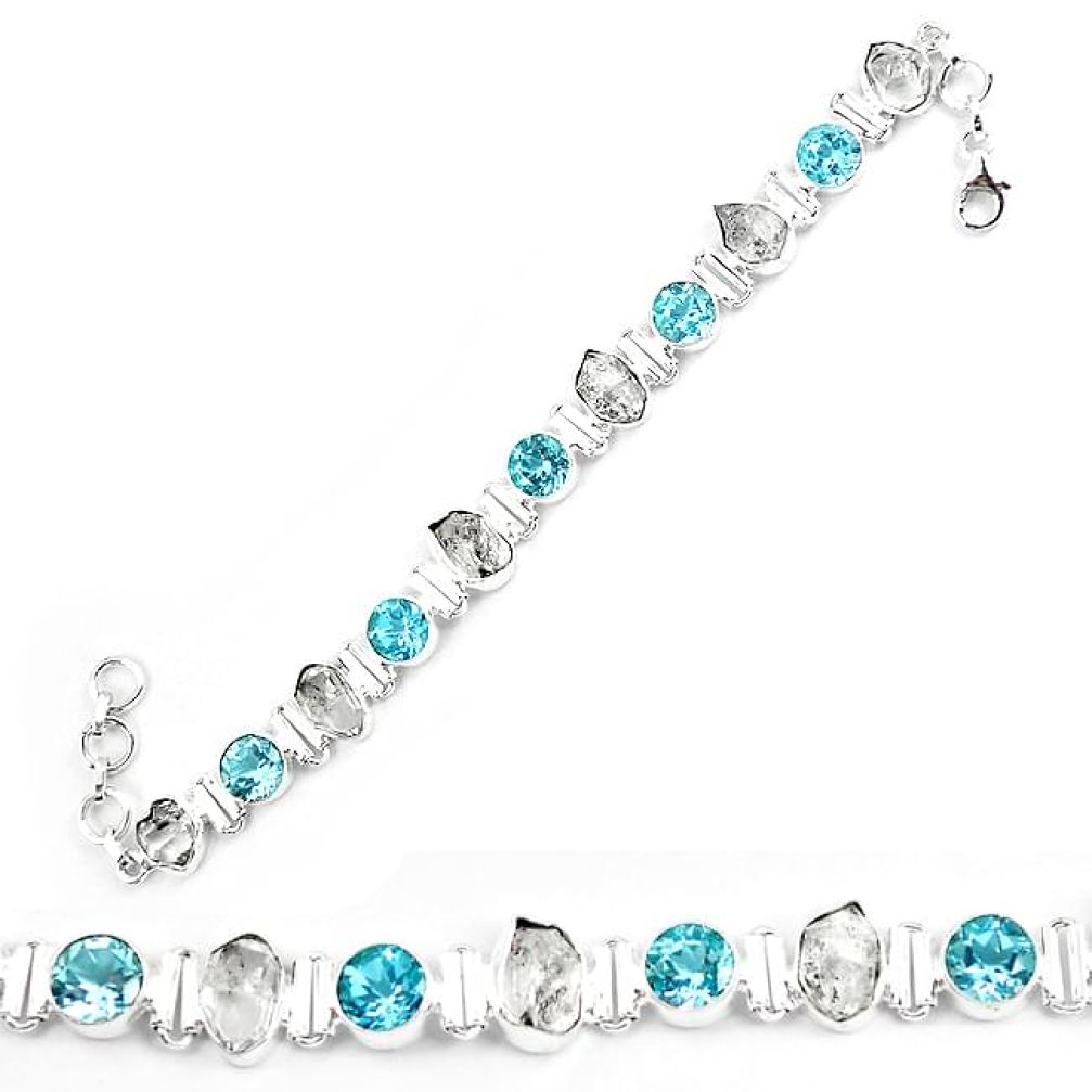 925 sterling silver natural white herkimer diamond topaz tennis bracelet k85780