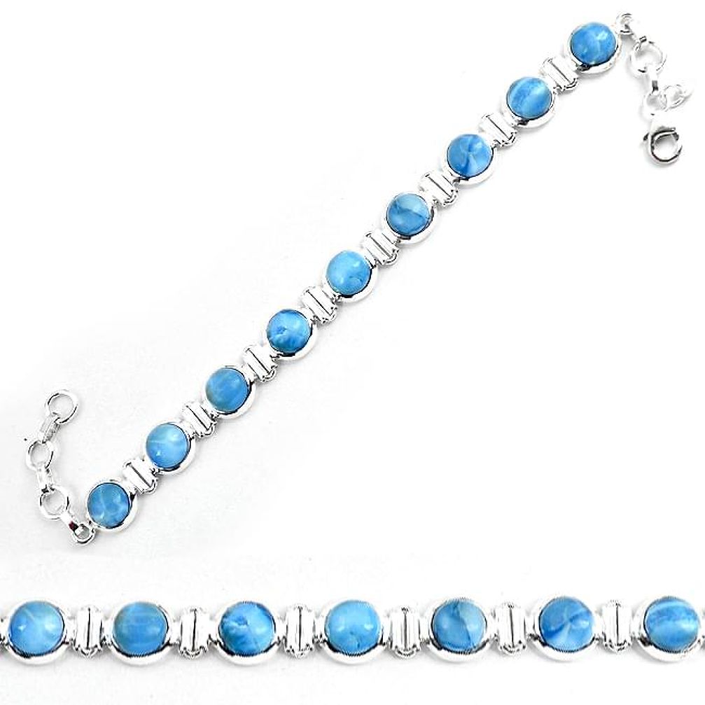 925 sterling silver natural blue owyhee opal bracelet jewelry k86649