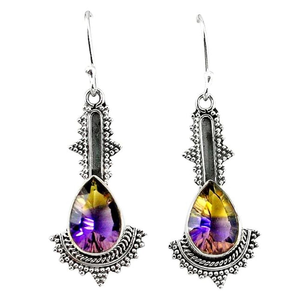 Clearance-Multi color ametrine (lab) 925 sterling silver dangle earrings jewelry k80037