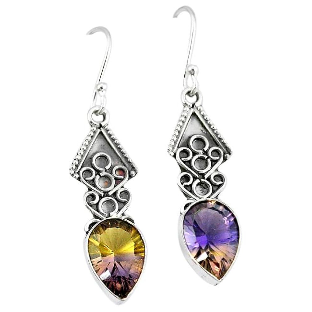 Clearance-Multi color ametrine (lab) 925 sterling silver dangle earrings jewelry k80046