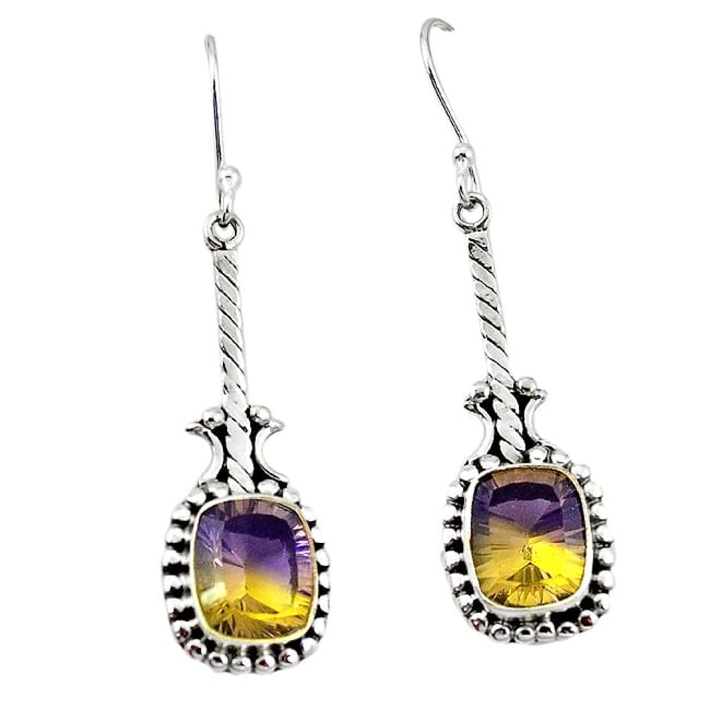 Multi color ametrine (lab) 925 sterling silver dangle earrings jewelry k80068