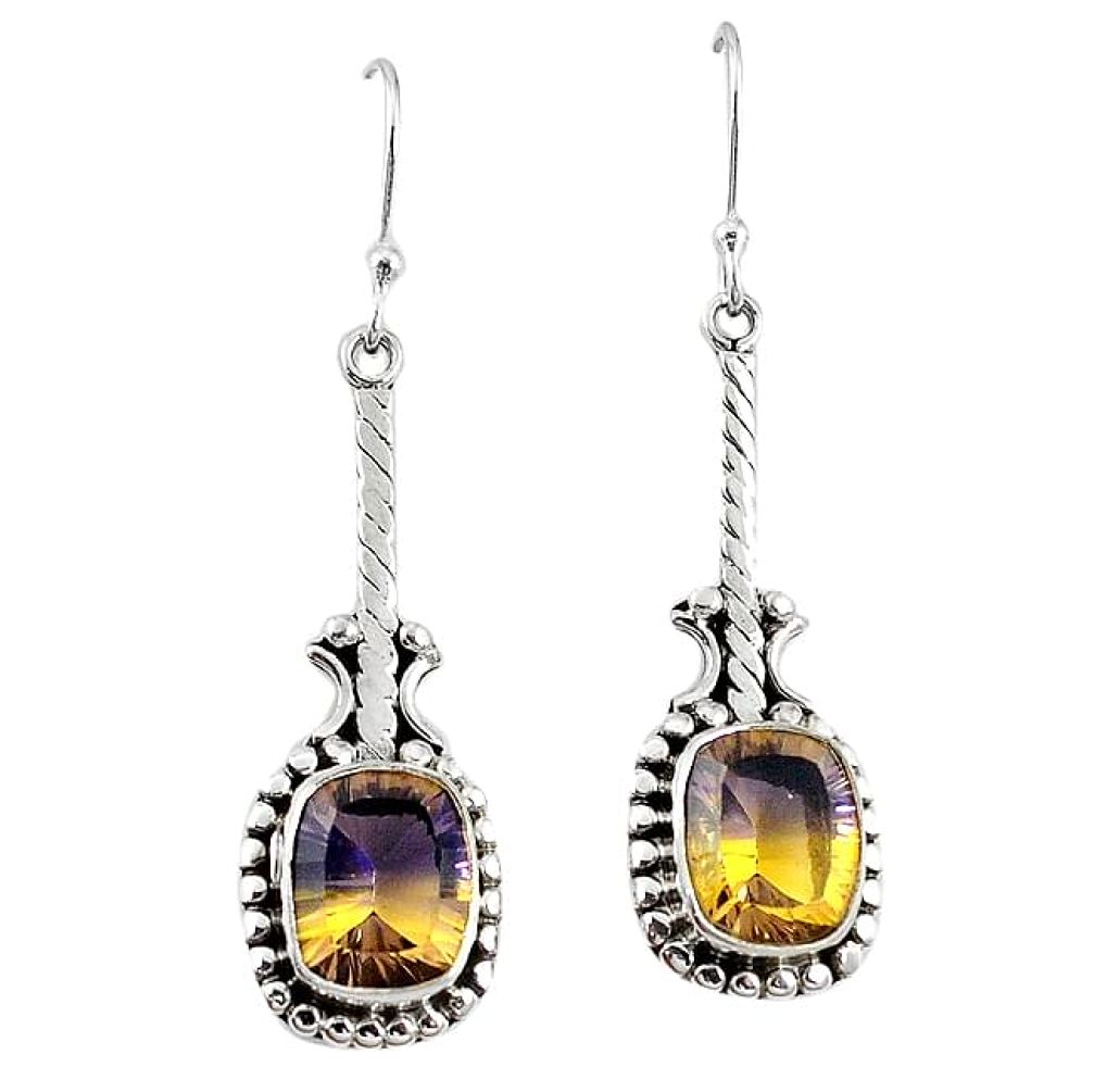 Clearance-Multi color ametrine (lab) 925 sterling silver dangle earrings jewelry k83631