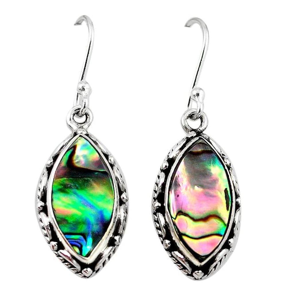 925 silver natural green abalone paua seashell dangle earrings jewelry k86275