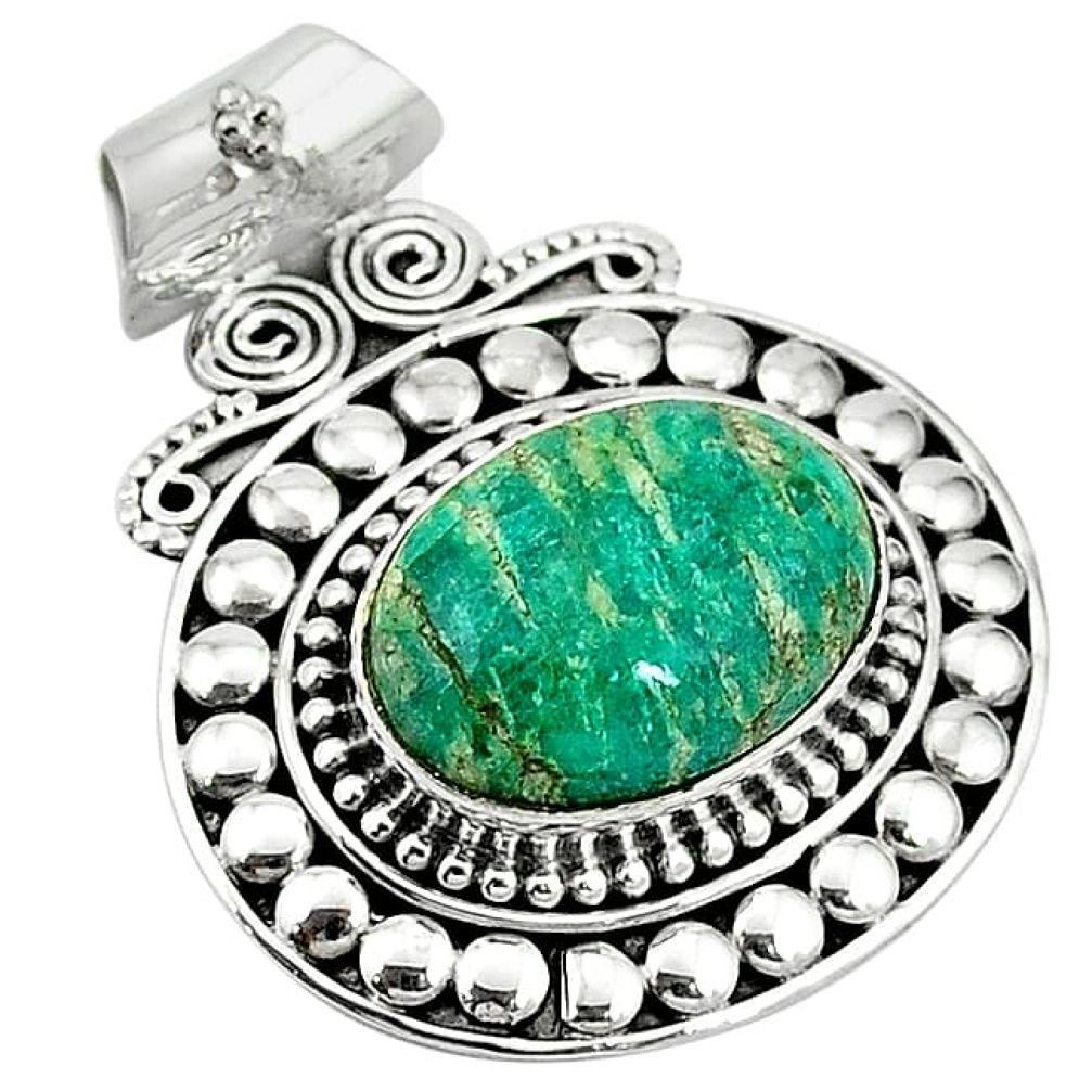 Clearance-Natural green aventurine (brazil) 925 sterling silver pendant jewelry k66752