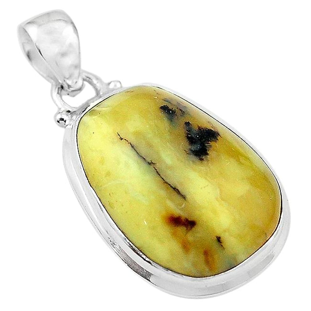 Clearance-Natural yellow opal fancy 925 sterling silver pendant jewelry k72914