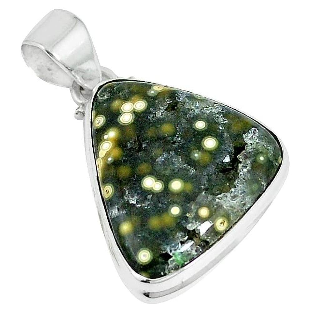 Ocean druzy fancy 925 sterling silver pendant jewelry k87441