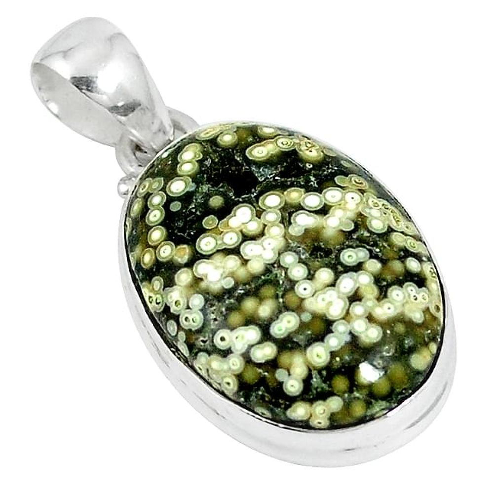 Ocean druzy oval shape 925 sterling silver pendant jewelry k87446