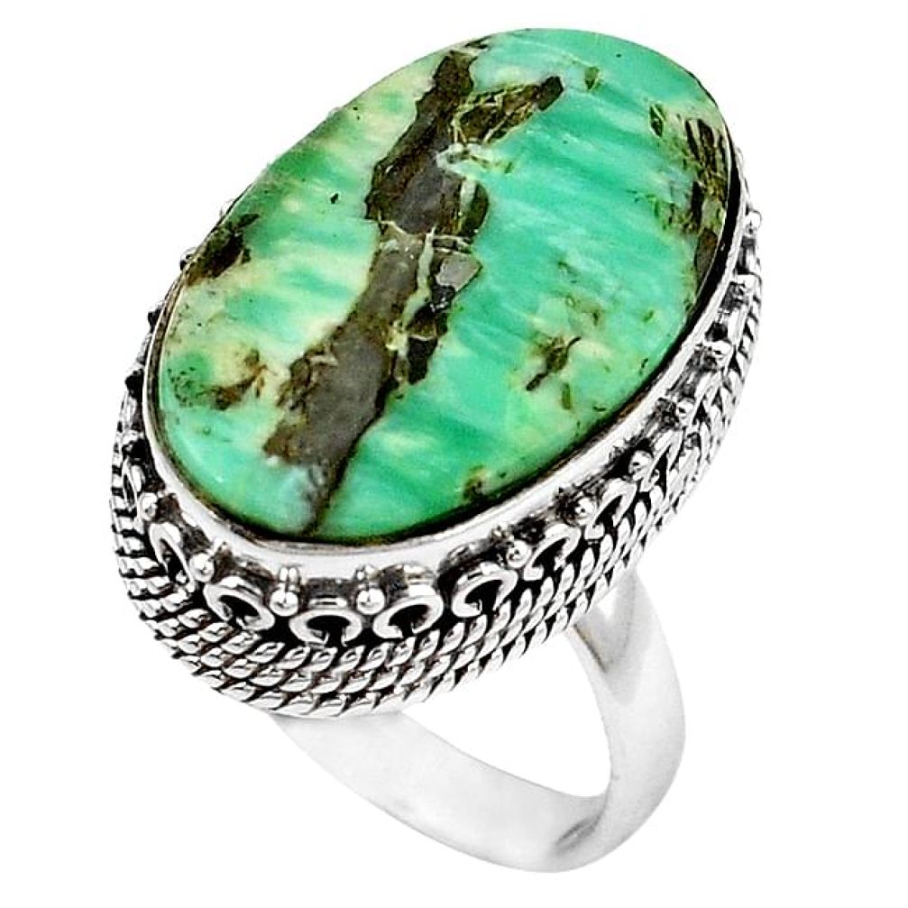 925 sterling silver natural green variscite ring jewelry size 8 k85064