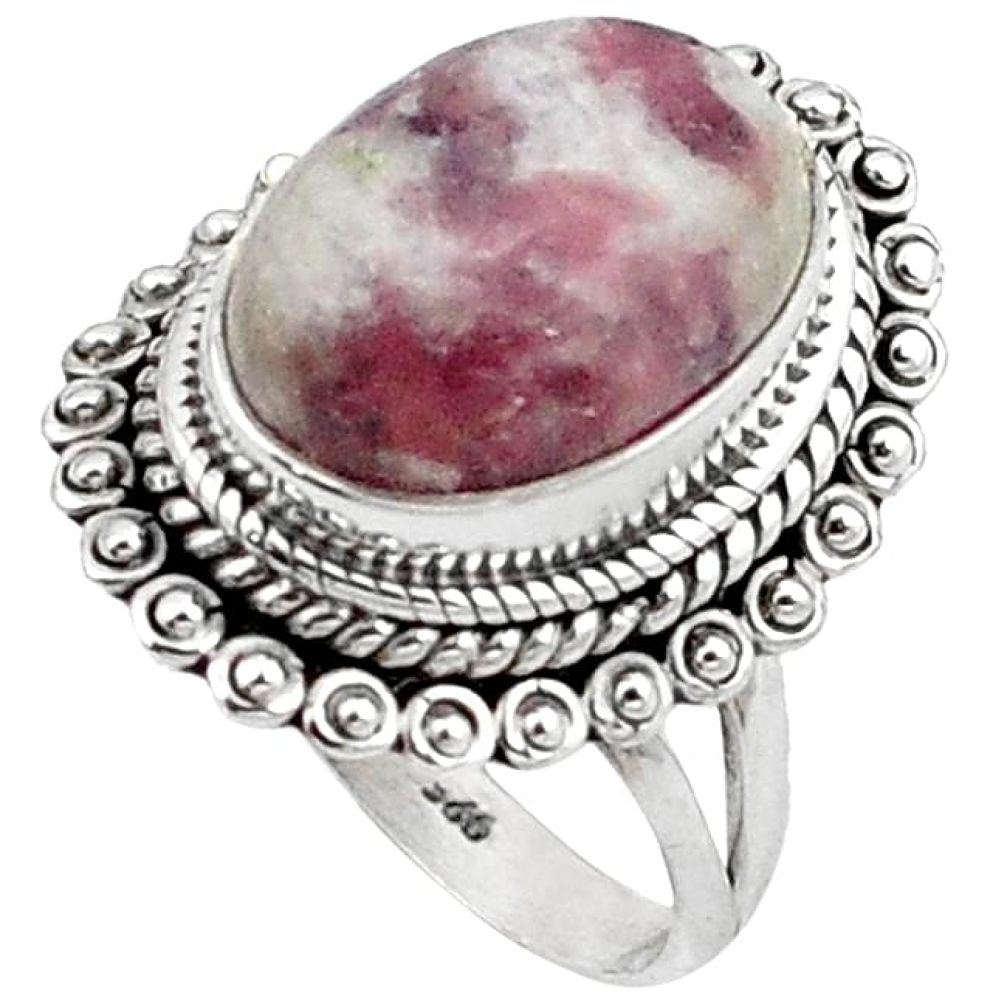 Natural purple lepidolite 925 sterling silver ring jewelry size 7 k92392