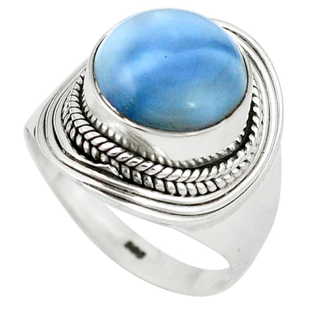 Natural blue owyhee opal 925 sterling silver ring jewelry size 8 k93150