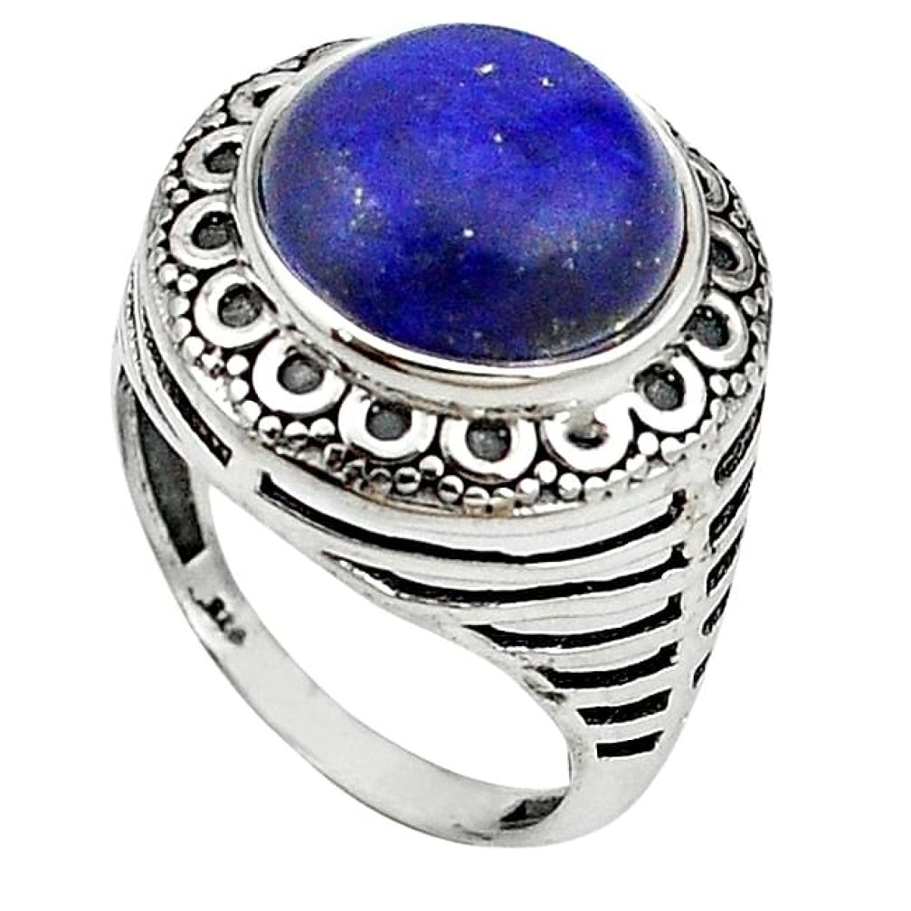 Natural blue lapis lazuli 925 sterling silver ring jewelry size 8 k94209