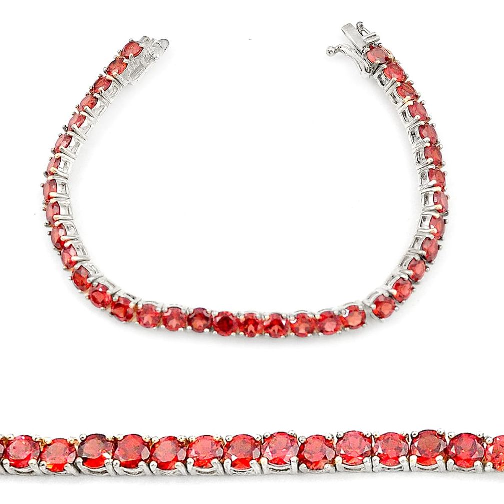 925 sterling silver natural red garnet tennis bracelet jewelry m25423