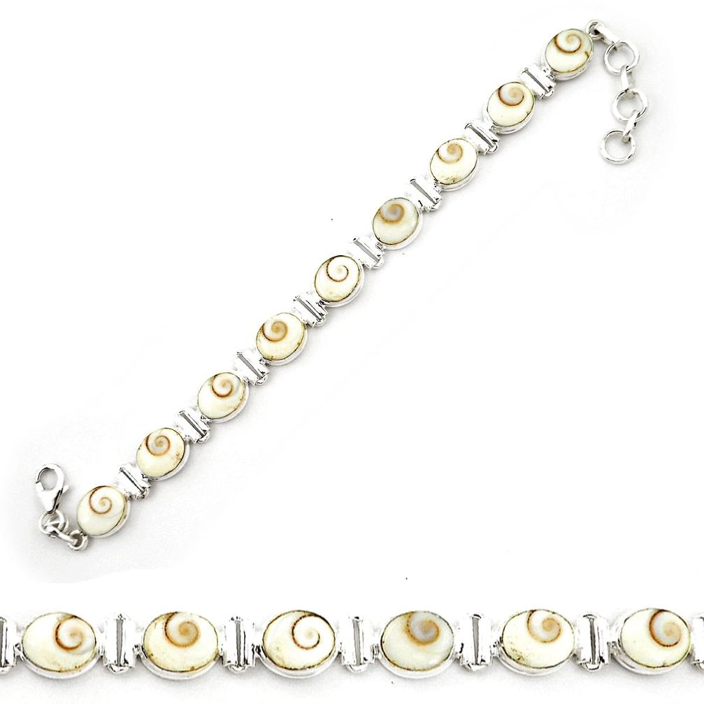 Natural white shiva eye 925 sterling silver tennis bracelet jewelry m32192
